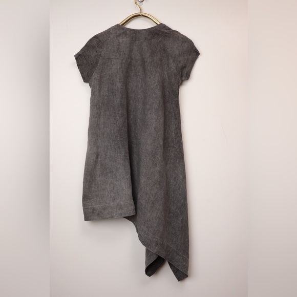 Forme D'expression Italian Made Linen Short Sleeve Tunic Top - Picture 5 of 14